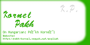 kornel pakh business card